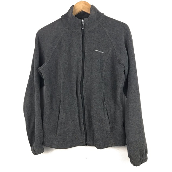 COLUMBIA Gray Full Zip Fleece Jacket Size M - Picture 1 of 5